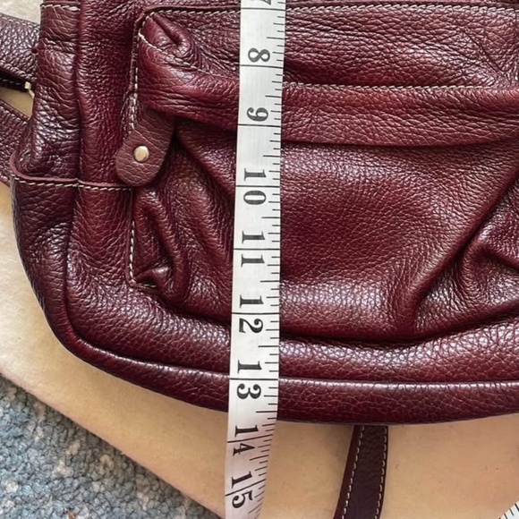 Small Burgundy leather backpack - Picture 4 of 4